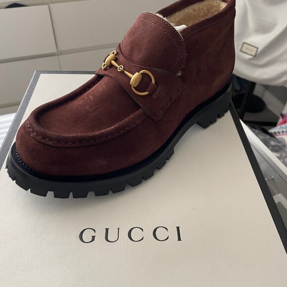 Gucci Horsebit Lug Sole Loafers Sherpa Lined main image 4